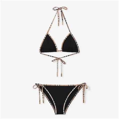 burberry womens bikini|Check Trim Triangle Bikini in Black .